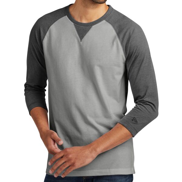 Sueded Cotton Blend 3/4 Sleeve Baseball Raglan Tee Thumbnail